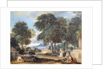 Landscape with a Man Washing his Feet at a Fountain, after Nicolas Poussin by David Cox
