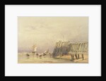 Seascape with Sailing Barges and Figures Wading Off-Shore, 1832 by David Cox