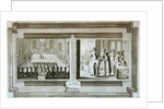 Scenes depicting an ambassadorial audience with the Czar of Russia and Muscovites declaring an oath by Pieter Van der Aa