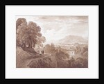 Travellers on a road above a river, 1821 by John Martin
