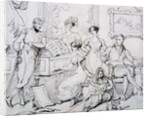 A Family Group Around a Piano by George Chinnery