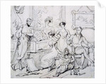 A Family Group Around a Piano by George Chinnery