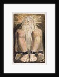 A naked man with a long, white beard by William Blake