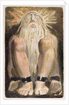 A naked man with a long, white beard by William Blake