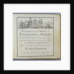 Title Page of 'A Compleat Sett of Mapps of England and Wales in General...', 1724 by Thomas Badeslade