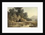 Hilly landscape with River and Cattle, c.1810 by John Glover