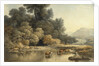 Hilly landscape with River and Cattle, c.1810 by John Glover