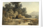Hilly landscape with River and Cattle, c.1810 by John Glover