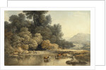 Hilly landscape with River and Cattle, c.1810 by John Glover