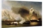 An Action off the Barbary Coast with Galleys and English Ships, c.1695 by Willem van de the Younger Velde