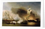 An Action off the Barbary Coast with Galleys and English Ships, c.1695 by Willem van de the Younger Velde