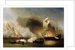 An Action off the Barbary Coast with Galleys and English Ships, c.1695 by Willem van de the Younger Velde