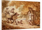 Dr Syntax bound to a tree by Highwaymen by Thomas Rowlandson