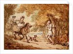 Dr Syntax bound to a tree by Highwaymen by Thomas Rowlandson