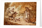 Dr Syntax bound to a tree by Highwaymen by Thomas Rowlandson