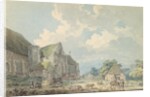 The Tithe Barn at Abbotsbury with the Abbey on the hill..., c.1795 by Thomas Girtin