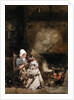 A Woman and Child by a Hearth, 1842 by William Evans