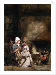 A Woman and Child by a Hearth, 1842 by William Evans