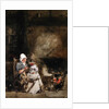A Woman and Child by a Hearth, 1842 by William Evans