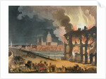 Fire in London by T. & Pugin A.C. (1762-1832) (after) Rowlandson