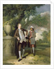 A Young Man with his Indian servant holding a portfolio by John Hamilton Mortimer
