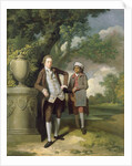 A Young Man with his Indian servant holding a portfolio by John Hamilton Mortimer