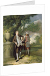 A Young Man with his Indian servant holding a portfolio by John Hamilton Mortimer