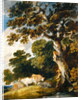 A wooded landscape with cattle and herdsmen by Gainsborough Dupont