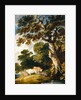 A wooded landscape with cattle and herdsmen by Gainsborough Dupont