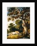A wooded landscape with cattle and herdsmen by Gainsborough Dupont