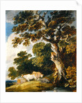 A wooded landscape with cattle and herdsmen by Gainsborough Dupont
