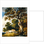 A wooded landscape with cattle and herdsmen by Gainsborough Dupont