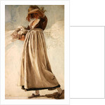 A peasant girl shading her eyes by Joshua Cristall