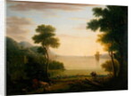 Classical landscape with figures and animals, Sunset, 1754 by John Wootton