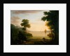 Classical landscape with figures and animals, Sunset, 1754 by John Wootton
