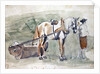 Man with a horse harnessed to a roller by Sawrey Gilpin