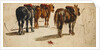 Three Cart-Horses in traces, back view by Peter de Wint