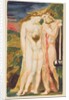 A nude woman looking down at a half-grown boy by William Blake