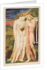 A nude woman looking down at a half-grown boy by William Blake