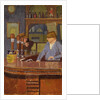 The Princess of Wales Pub, Trafalgar Square: Mrs Francis behind the Bar, c.1931 by Malcolm Drummond