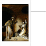 Kneeling female figure with a cup, illustration for an Eastern Romance, possibly 'The Arabian Nights' by Robert Smirke