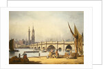 London Bridge and the Monument, c.1795 by Francis Nicholson
