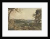 Castle above a River, Woodcutters in the Foreground by Peter de Wint