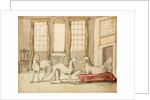 Three Greyhounds in a room by Pieter Casteels