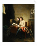 Portrait of a Man and a Boy looking at Prints, c.1765-70 by John Hamilton Mortimer