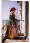 A Greek Girl Standing on a Balcony, c.1840 by John Frederick Lewis