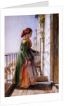 A Greek Girl Standing on a Balcony, c.1840 by John Frederick Lewis