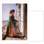 A Greek Girl Standing on a Balcony, c.1840 by John Frederick Lewis