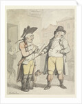 A Bookmaker and his client outside the Ram Inn, Newmarket by Thomas Rowlandson
