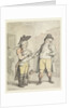 A Bookmaker and his client outside the Ram Inn, Newmarket by Thomas Rowlandson